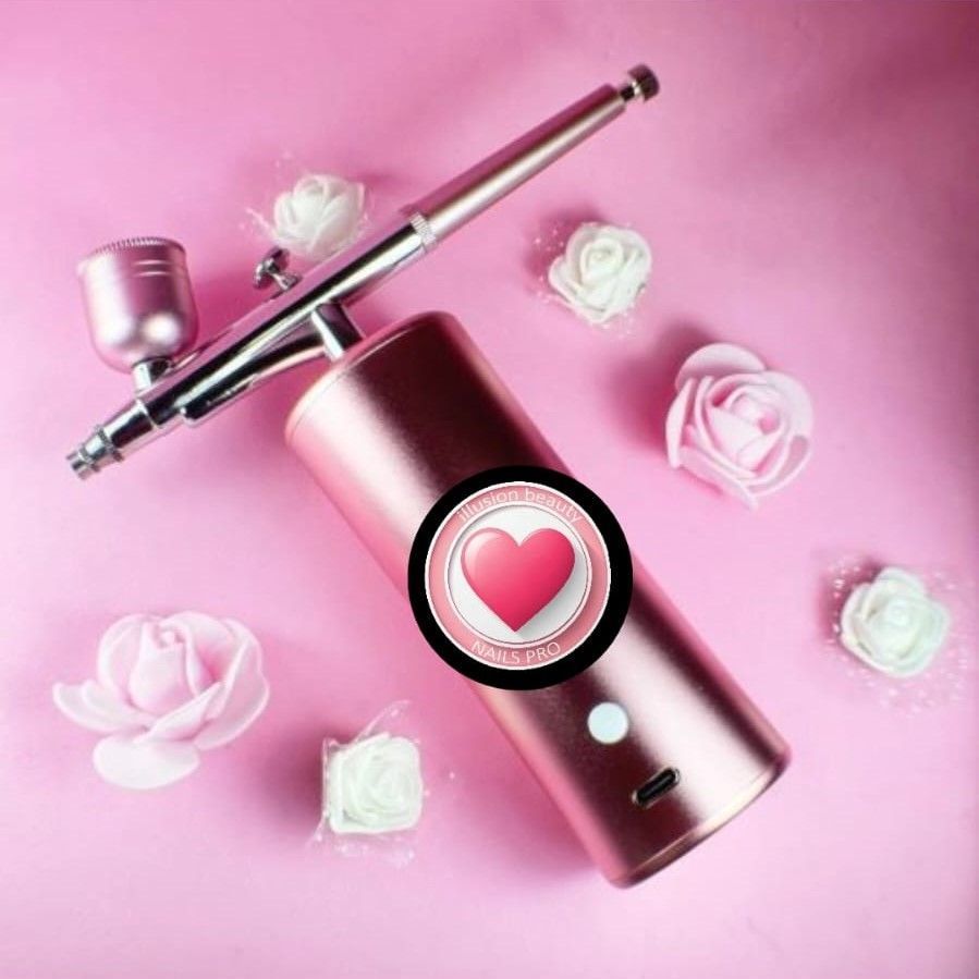 AEROGRAFO PORTATIL RECARGABLE ROSA ILLUSION BEAUTY NAILS PRO - Imagen 3