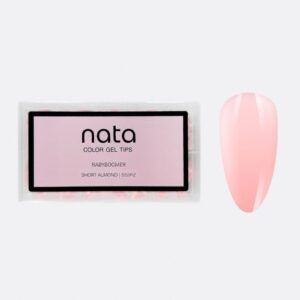 GEL TIPS NAILS PRESS ON BABYBOOMER SHORT ALMOND(FORMA ALMENDRA TAMAÑO CORTO)NATA