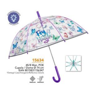 PARAGUAS INFANTIL 45/8 MANUAL MARIPOSAS