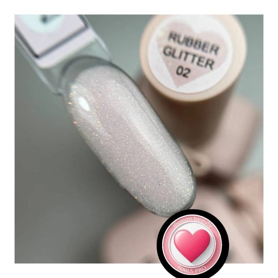 BASE RUBBER GLITTER 02 ILLUSION BEAUTY NAILS PRO 10ML