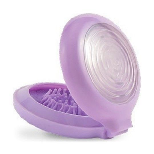 CEPILLO PARA EL PELO PLEGABLE CON ESPEJITO COLOR LILA