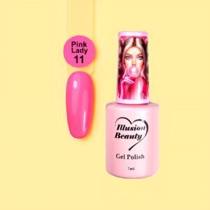 Esmalte semipermanente Pink Lady 11 illusion beauty – 7ml Colores rosas Barbie