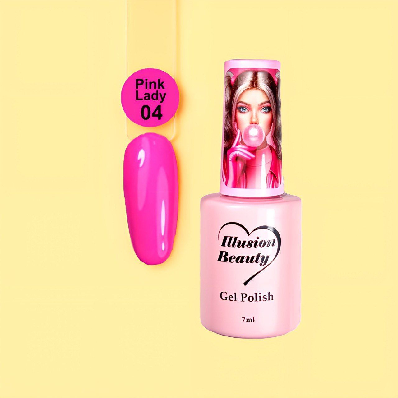 Esmalte semipermanente Pink Lady 04 illusion beauty – 7ml Colores rosas Barbie